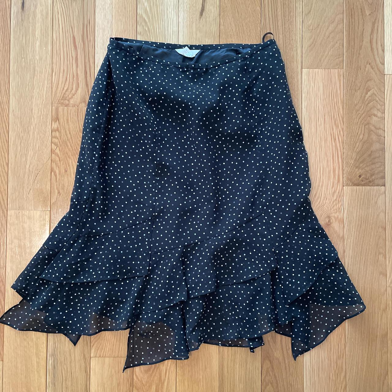 Vintage 90s Polka Dot Skirt Mid length skirt with. Depop