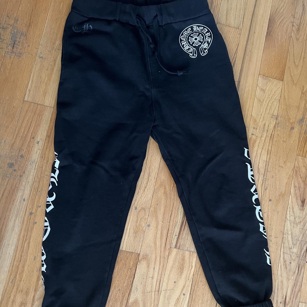 Crome hearts sweatpants! Size large but fits all... - Depop