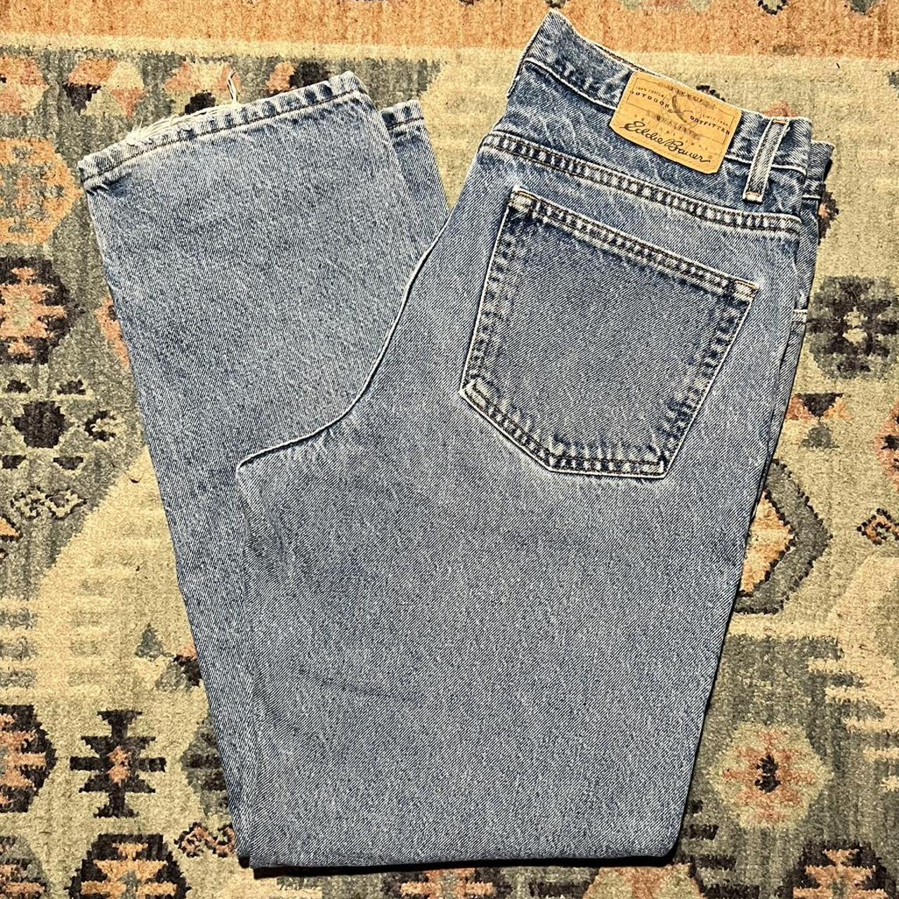 Eddie Bauer Men's Blue and Navy Jeans Depop