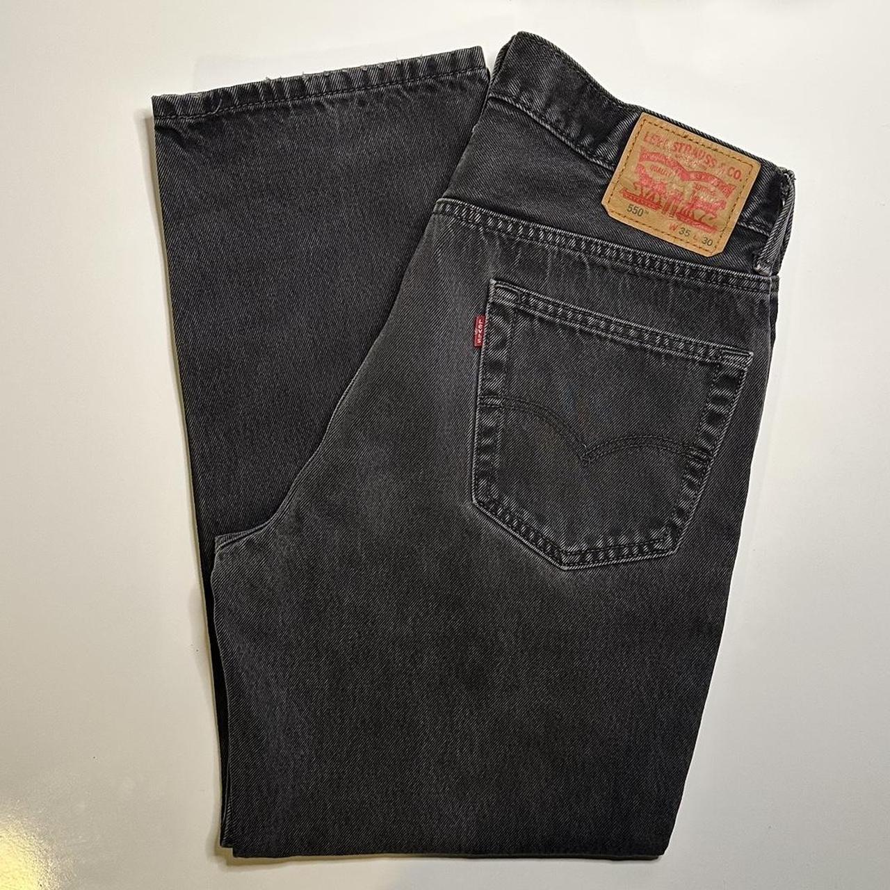 Levi’s Faded Black 550 Denim Jeans 35x30 #Y2K... - Depop