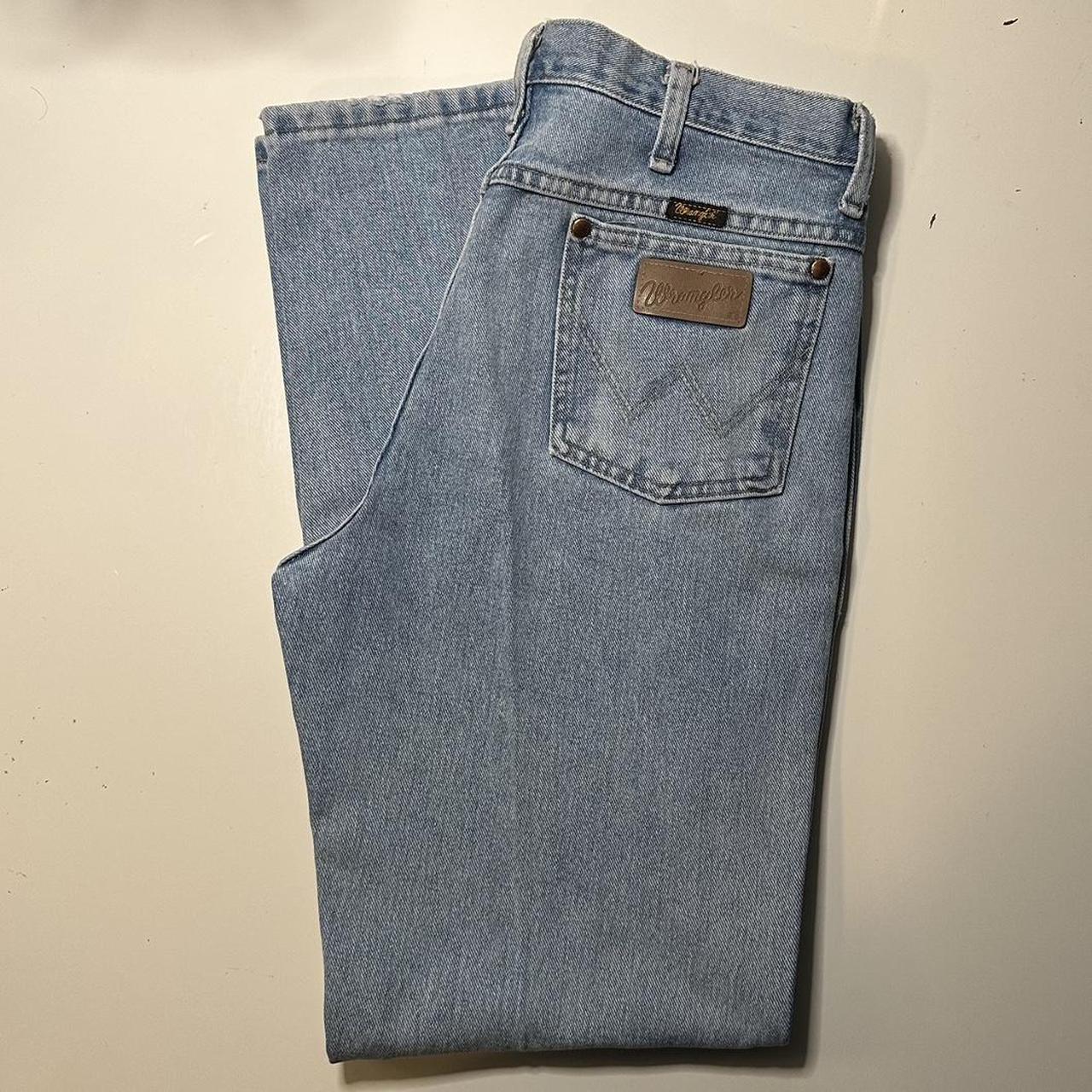 Wrangler Navy Blue Denim Jeans 34x32 ; Waist Across... - Depop