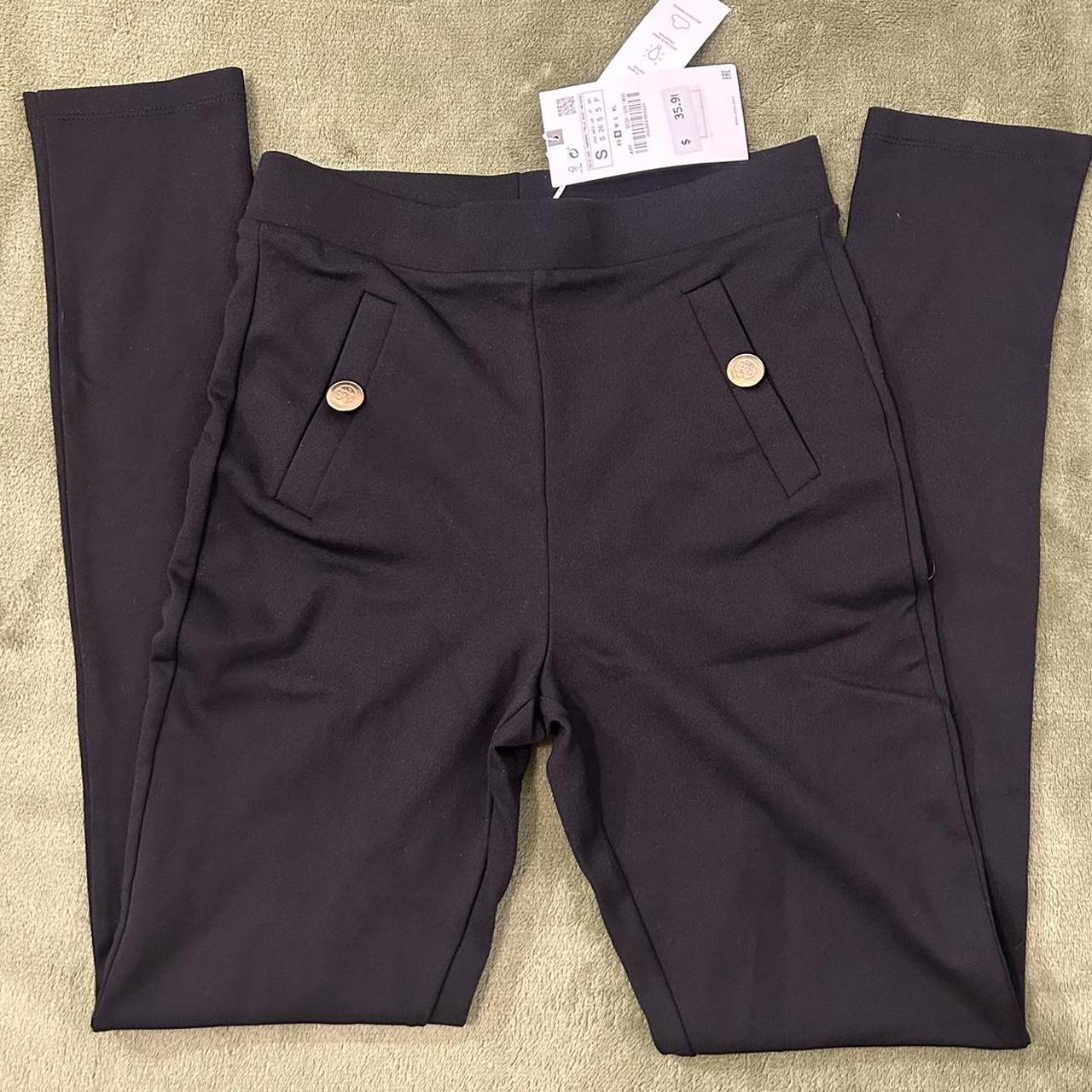 Basic Leggings Zara Buttoned Leggings ZARA Mid Rise LEGGINGS WITH