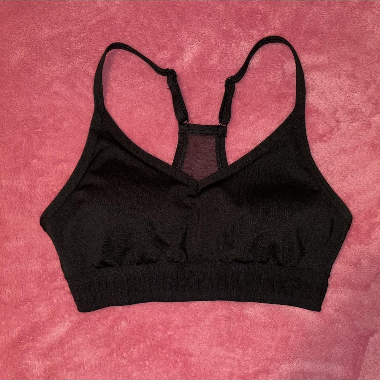 🖤black PINK sports bra🖤 y2k early 2000s grunge... - Depop