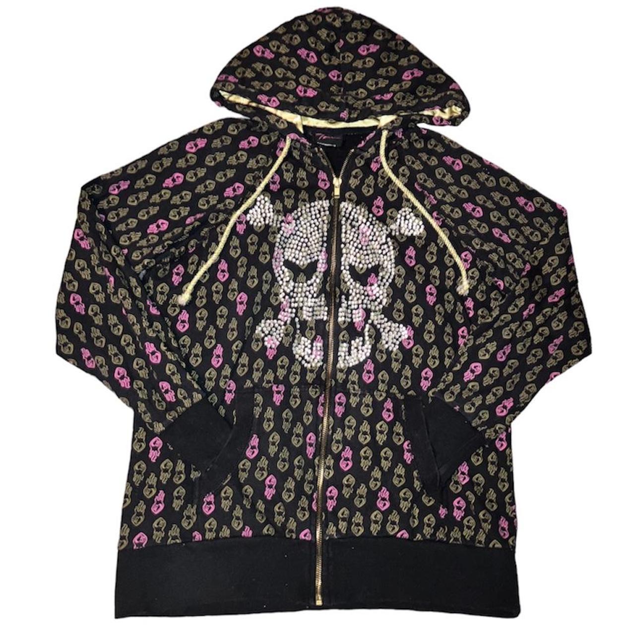 Bedazzled skull online hoodie