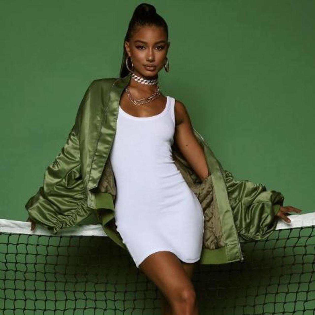 Fashion nova long white dress best sale