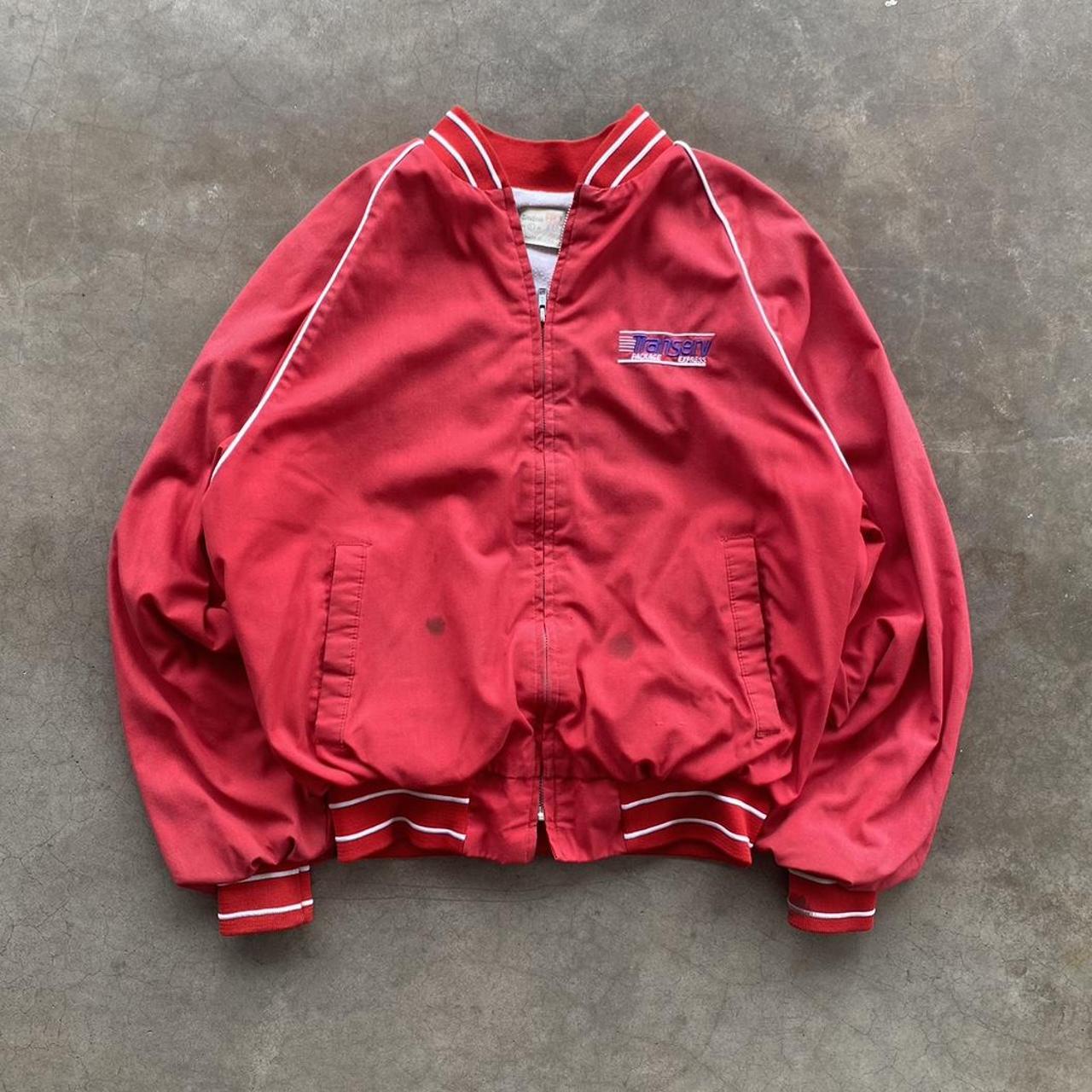 Men's Red and White Jacket | Depop