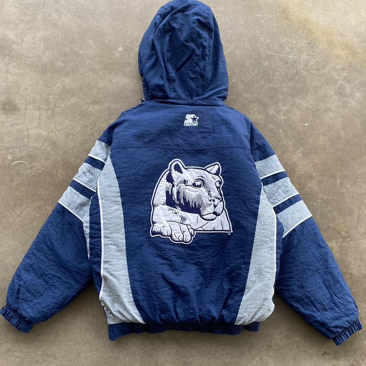 Starter Men's Navy and White Jacket Depop