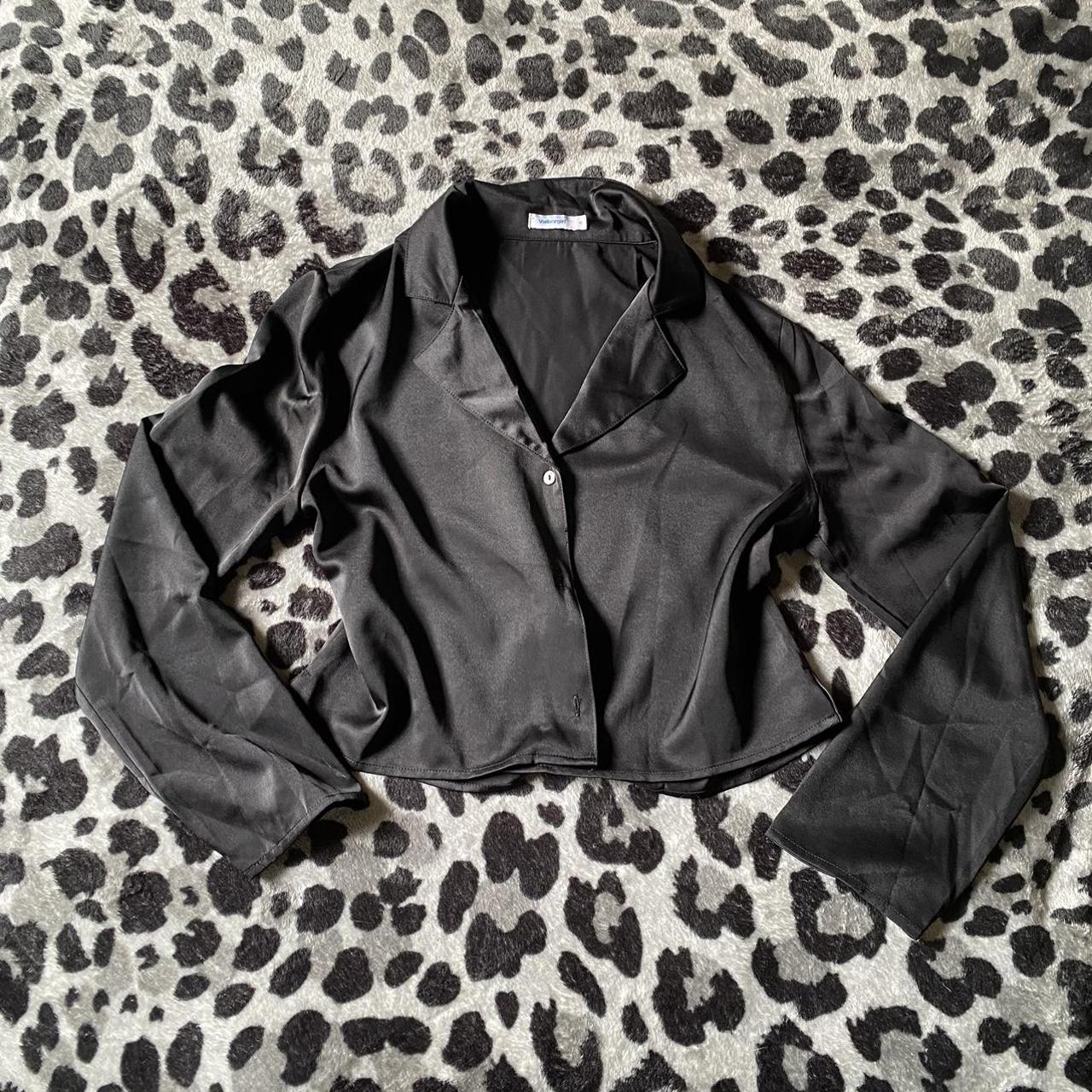 Valley girl black long sleeve button up Cutest basic... Depop