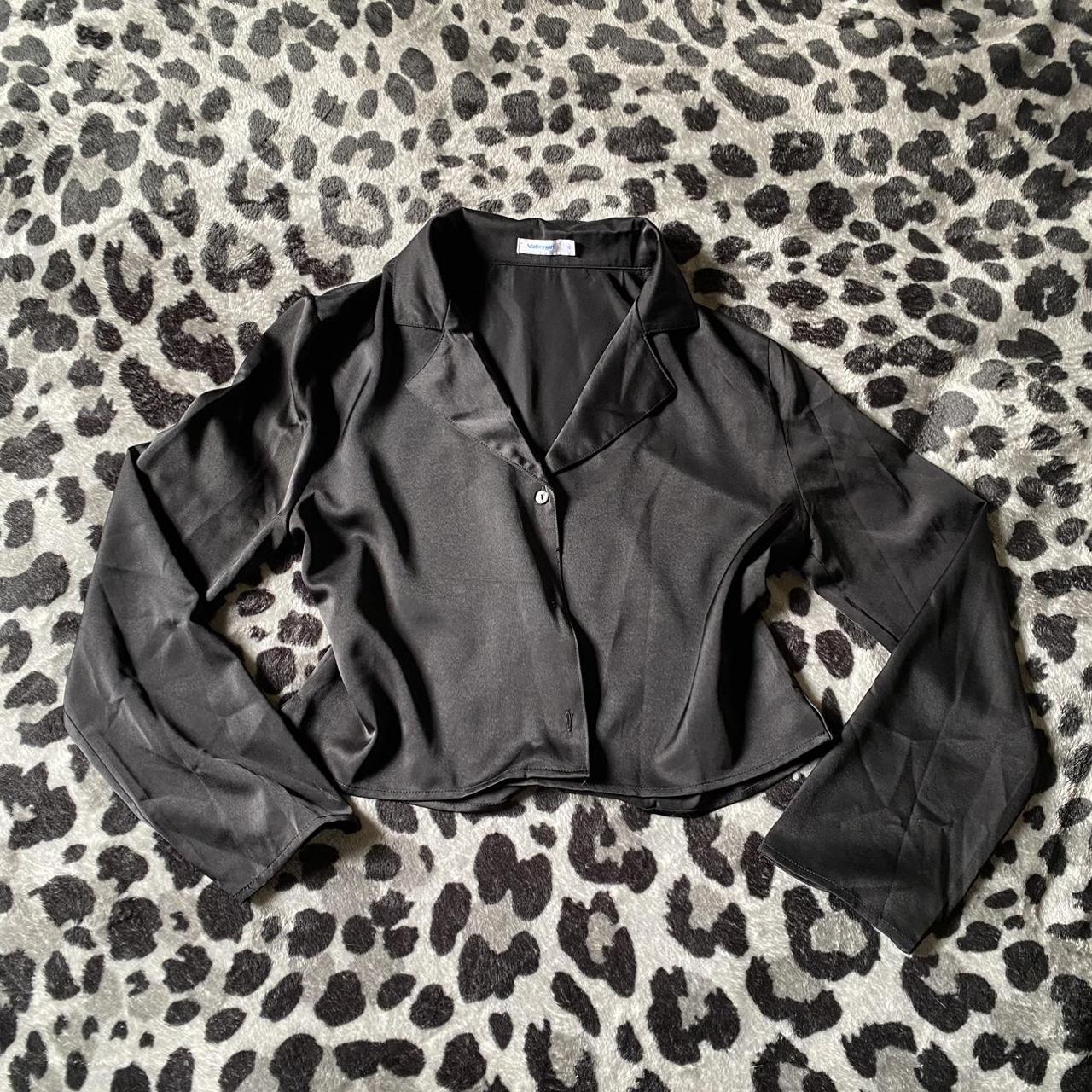 Valley girl black long sleeve button up Cutest basic... Depop
