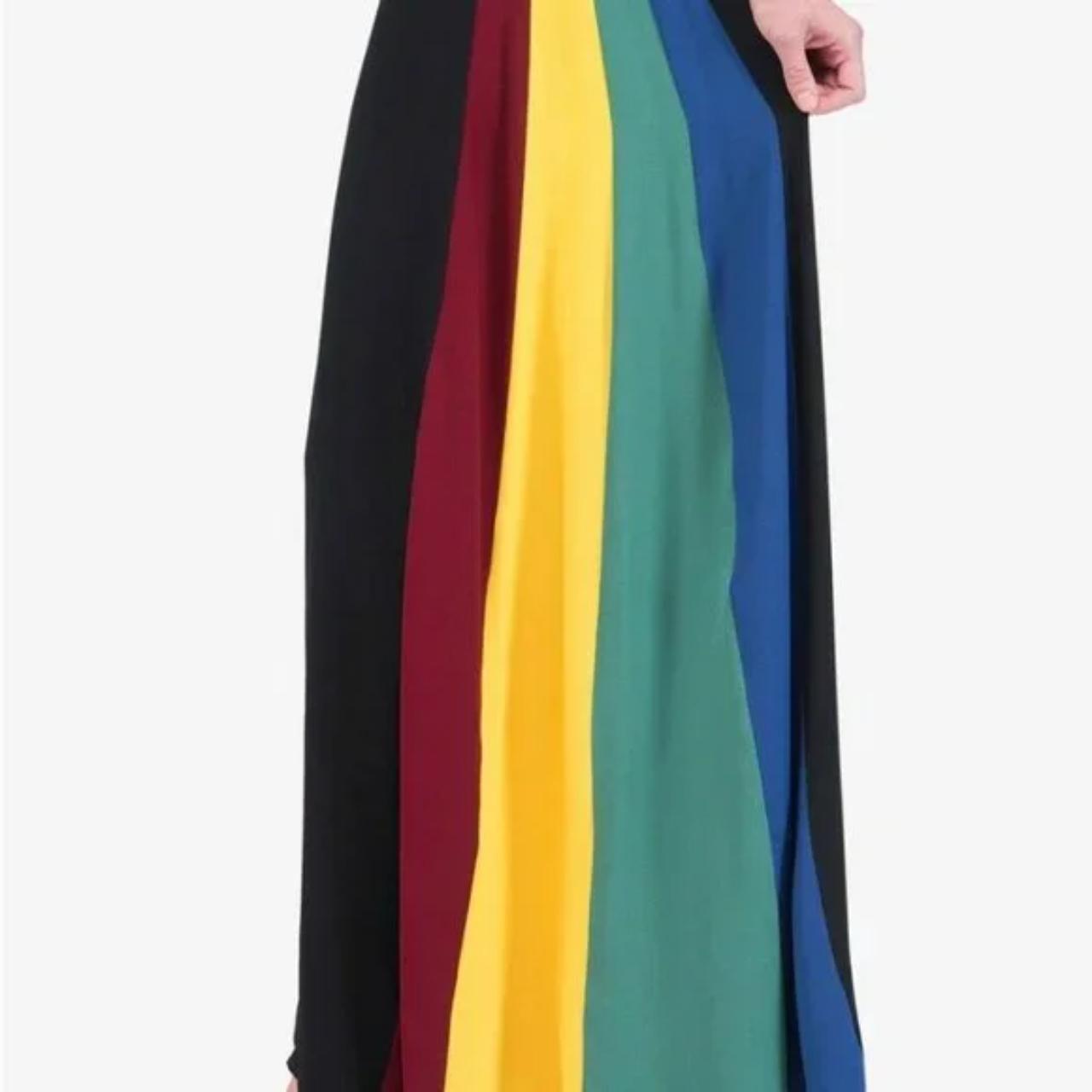 STAUD Victorian Rainbow Godet Panel Maxi Dress, size - Depop