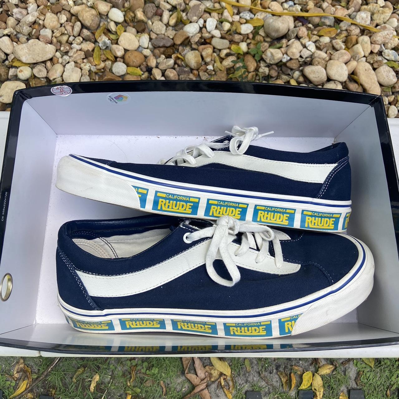 rhude #vans #lowtop #sneakers #navy Worn 3x No box... - Depop