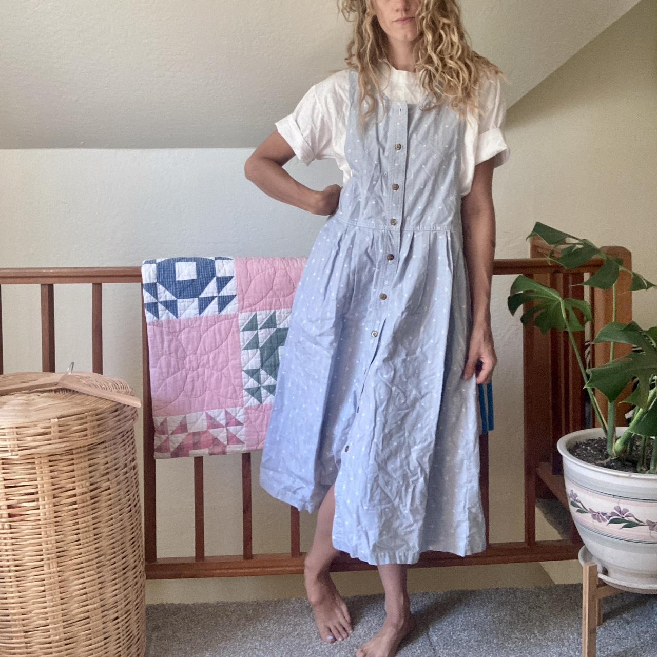 Vintage smocked apron dress by Woolrich in pretty... Depop