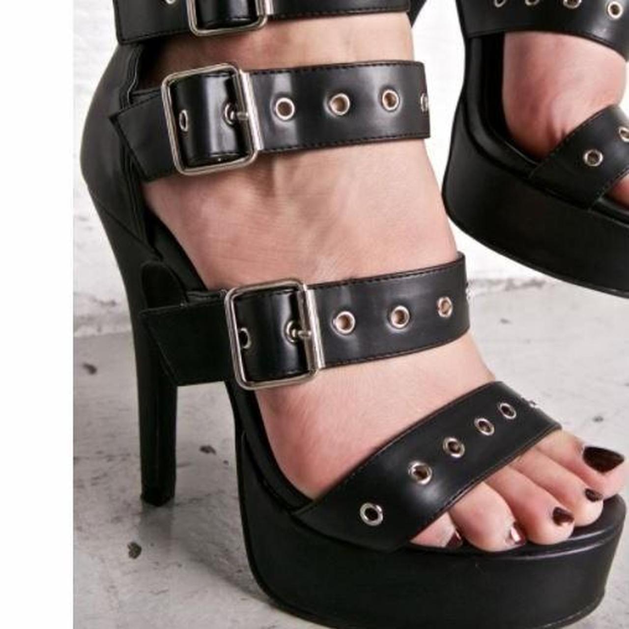 Dolls Kill over the knee buckle boots. Size UK4. New Depop