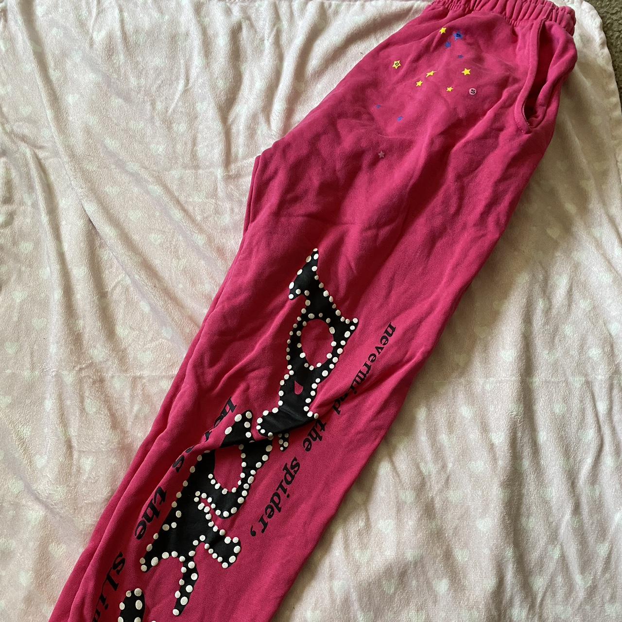 - Pink Spider Sweatpants - Good Quality - Size :... - Depop