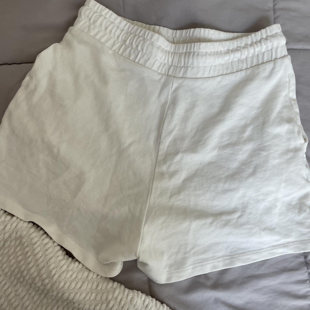 WHITE SHORTS from zara size small Has little stain... Depop