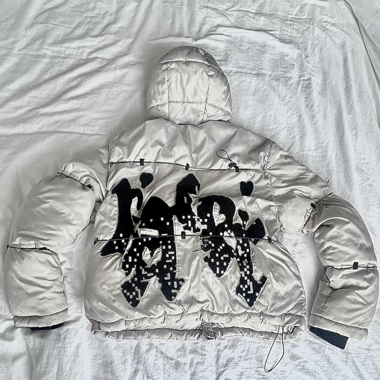 RACER WORLDWIDE White Camo Puffer Jacket in very... - Depop