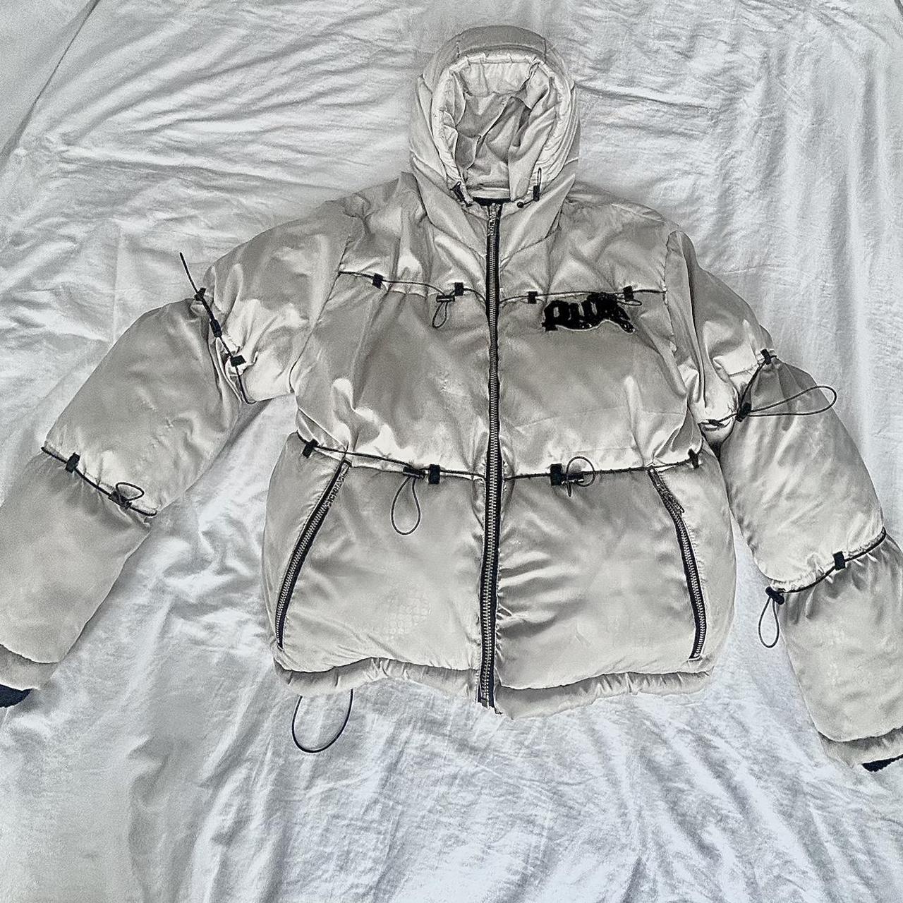 RACER WORLDWIDE White Camo Puffer Jacket in very...