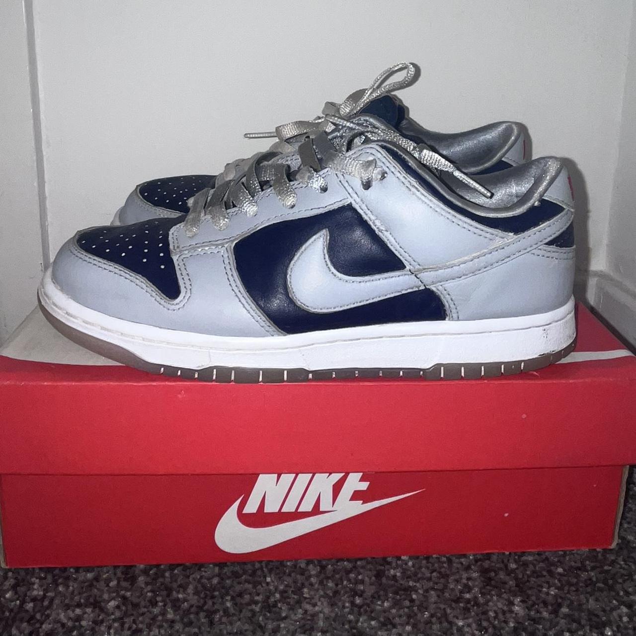 women dunk low college navy