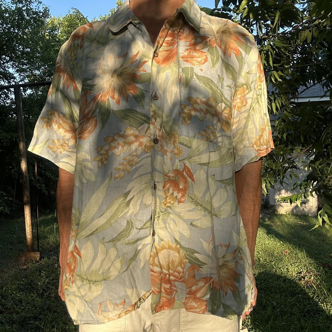 Tommy Bahama Hawaiian Shirt Mens Large Short Sleeve - Depop