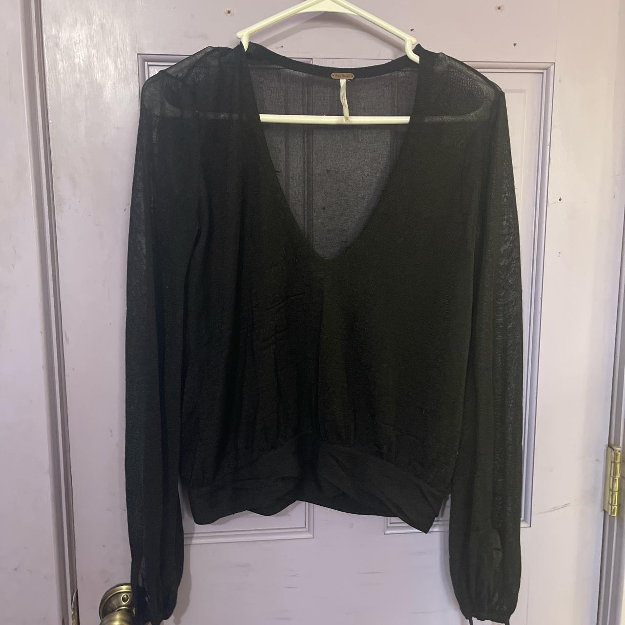 Free People Women's Black Shirt | Depop