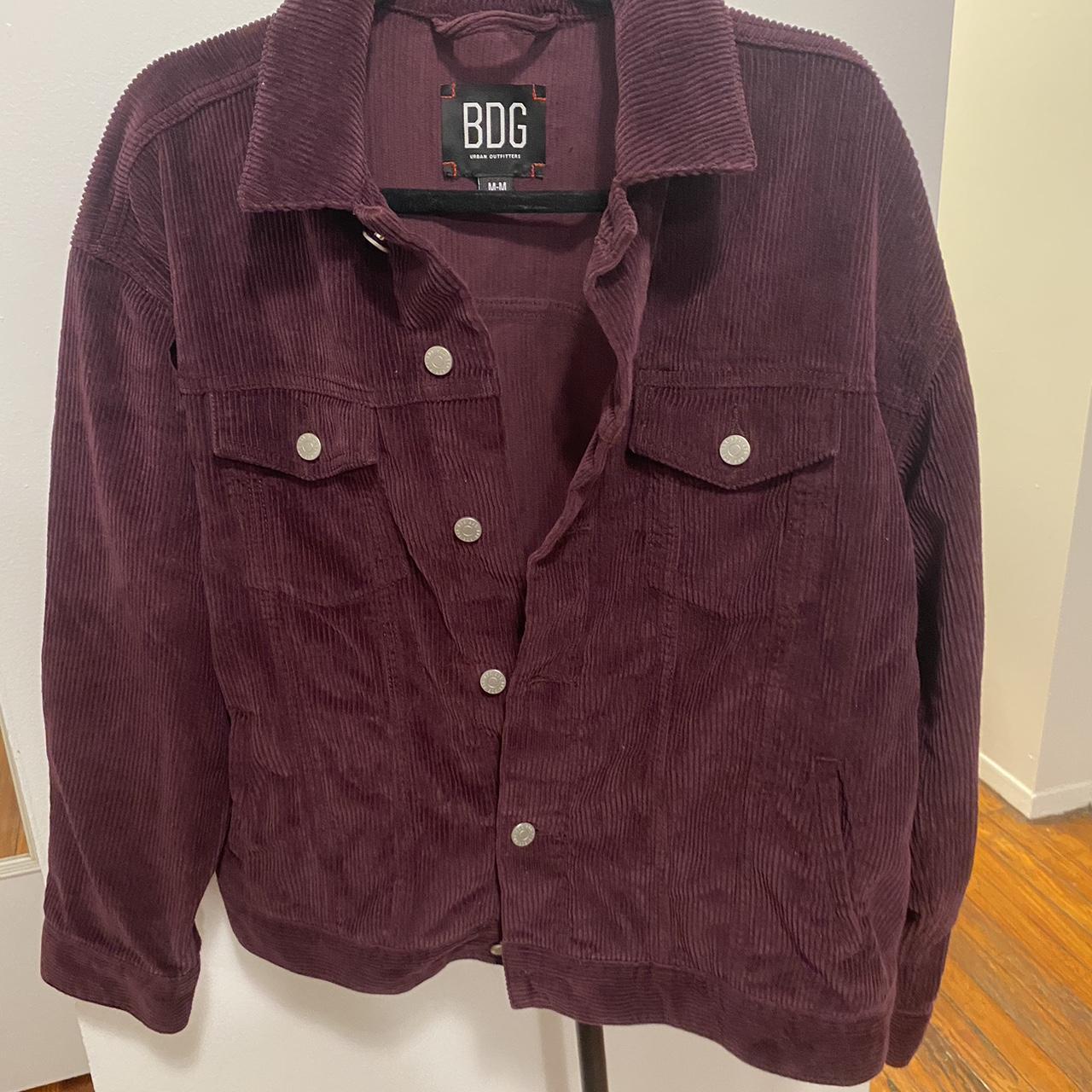 BDG by Urban Outfitters dark purple corduroy jacket;... - Depop