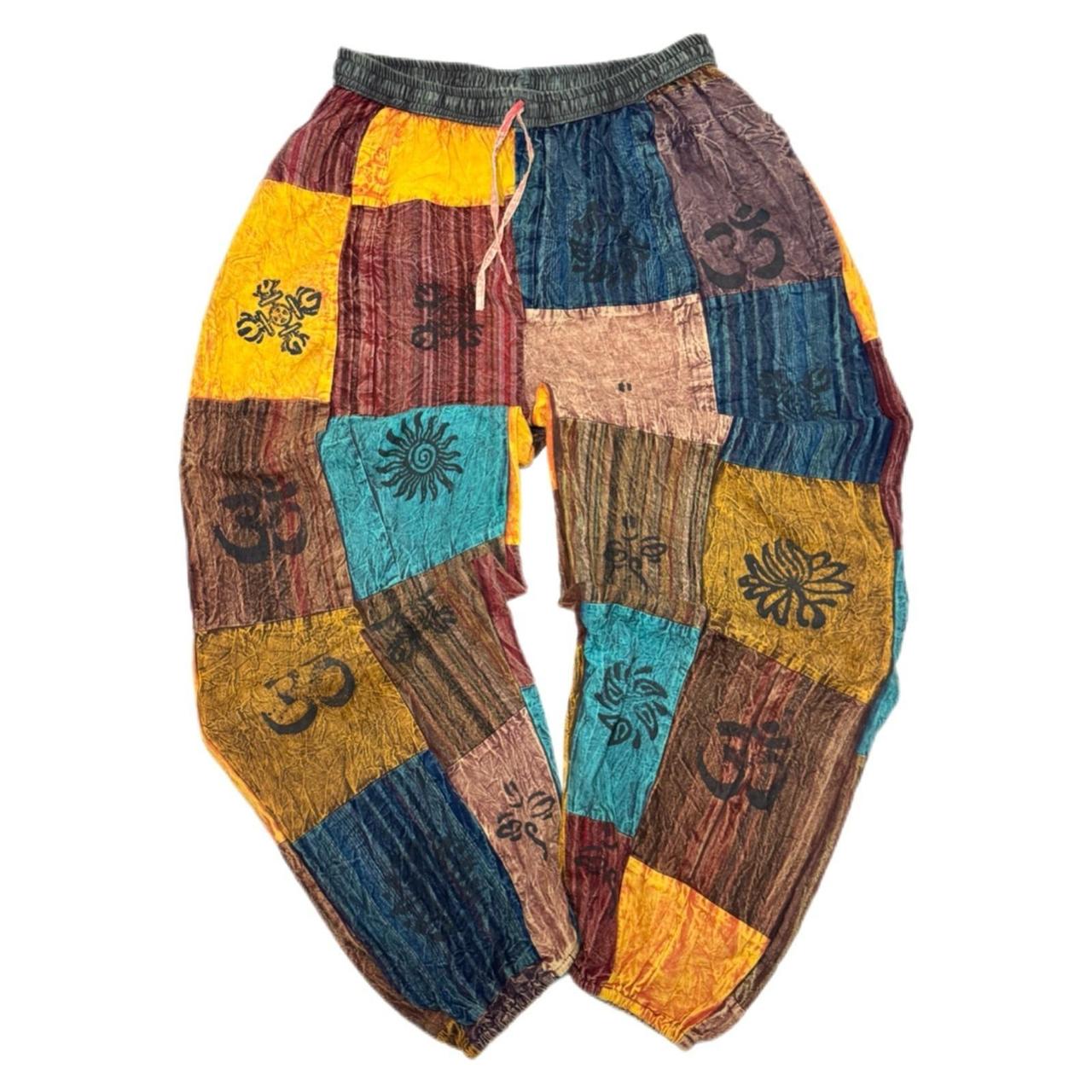 Women's Pants - Multi - M – Patchwork Boho Harem … - image 1