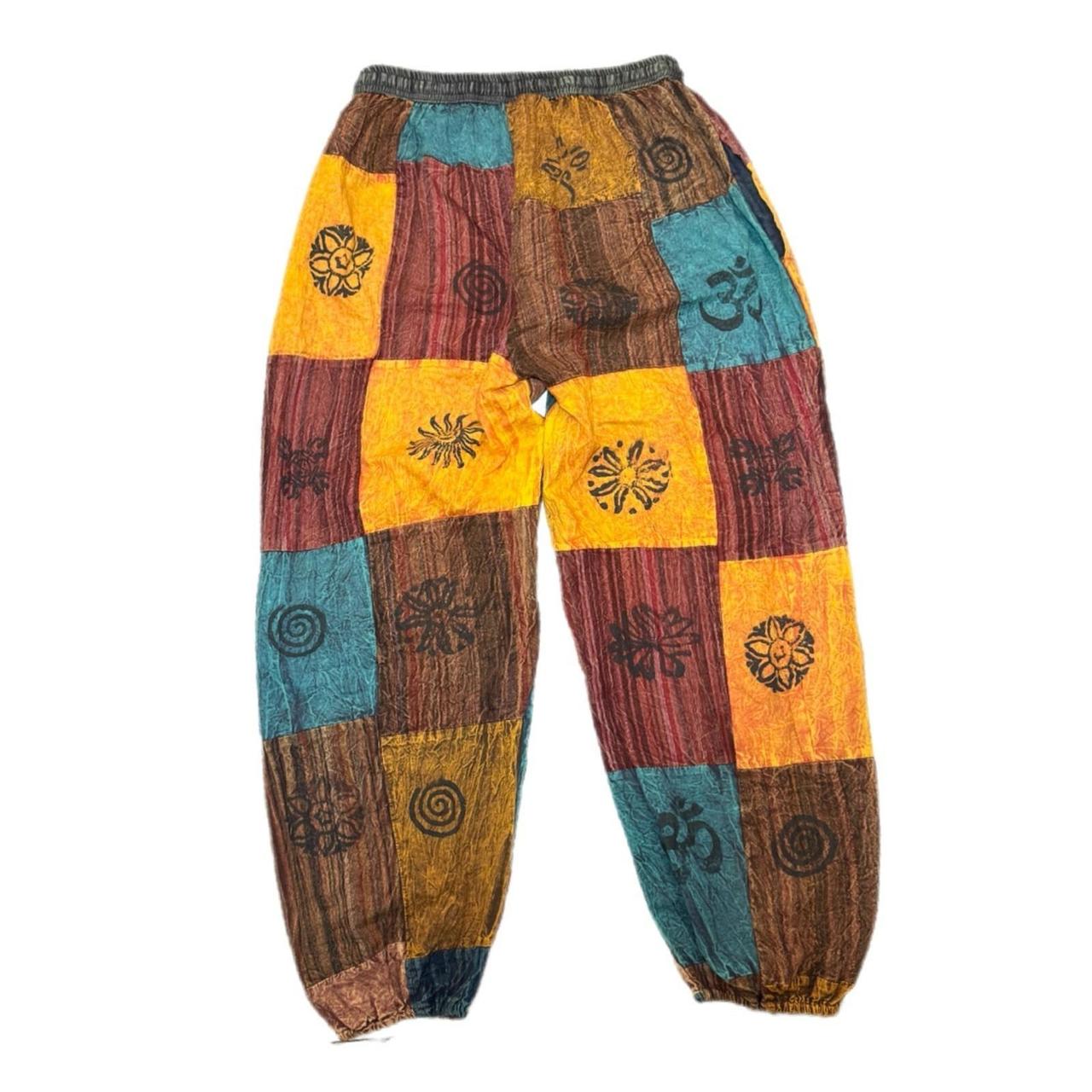 Women's Pants - Multi - M – Patchwork Boho Harem … - image 2