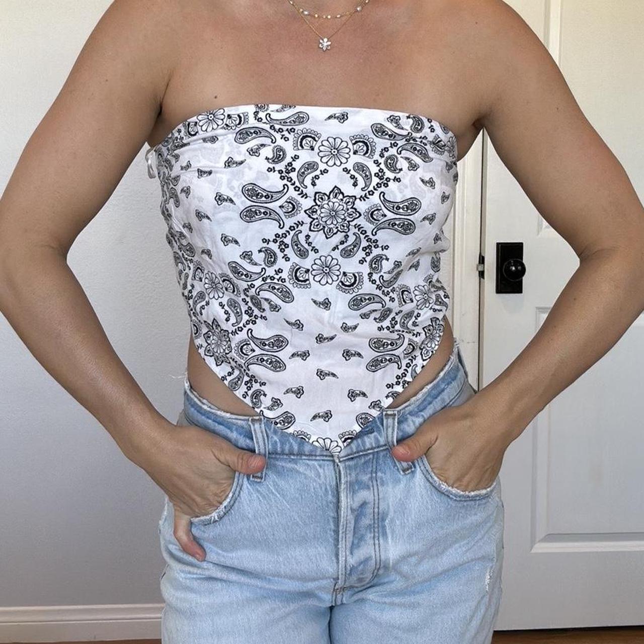 Hollister bandana tube top Depop