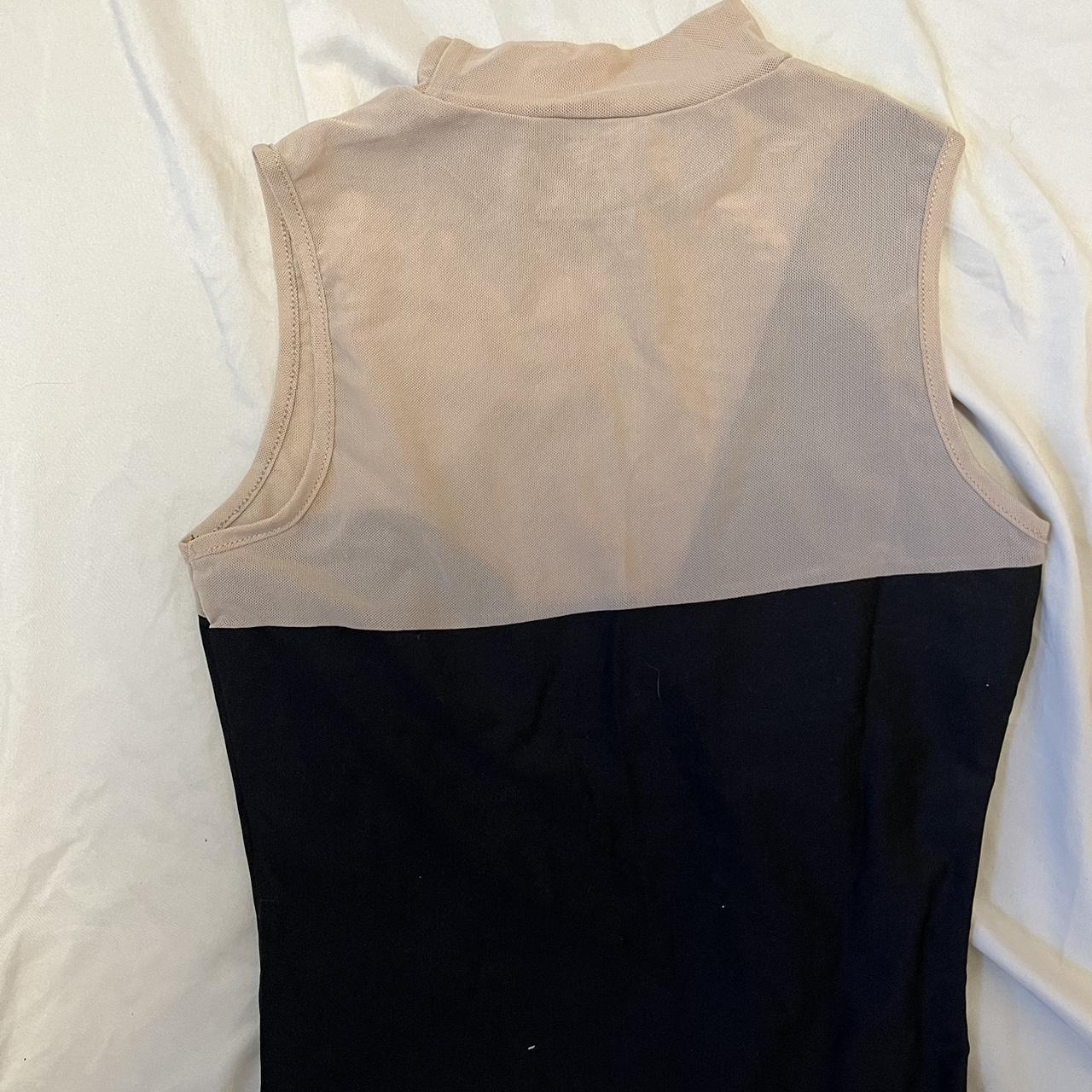 Women's Tan And Black Bodysuit 