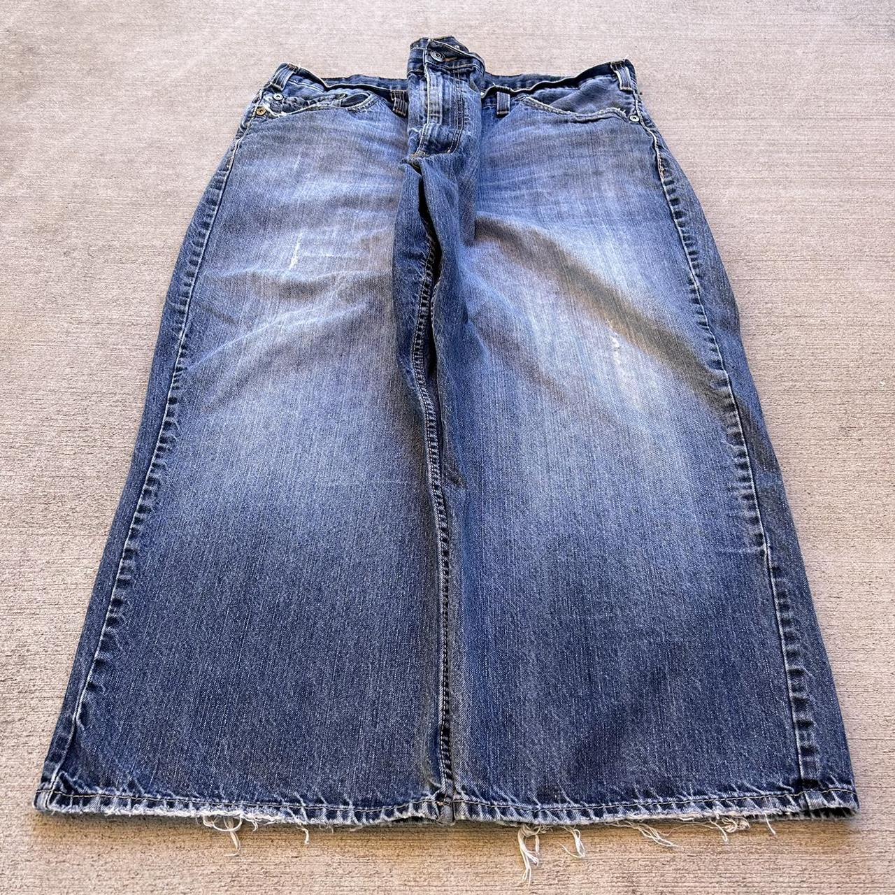 2000s Super Baggy Wide Leg Jeans Insane fade, super... - Depop