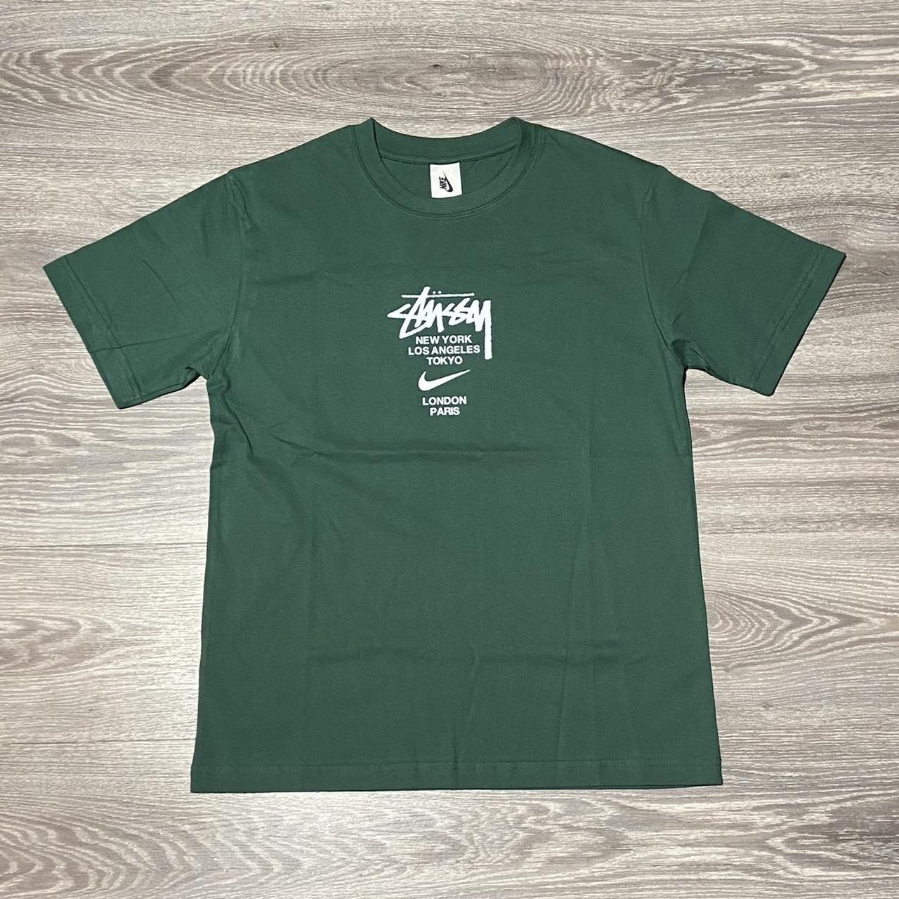 Nike X Stussy T-shirt Green SIZE •Tag: Large... - Depop