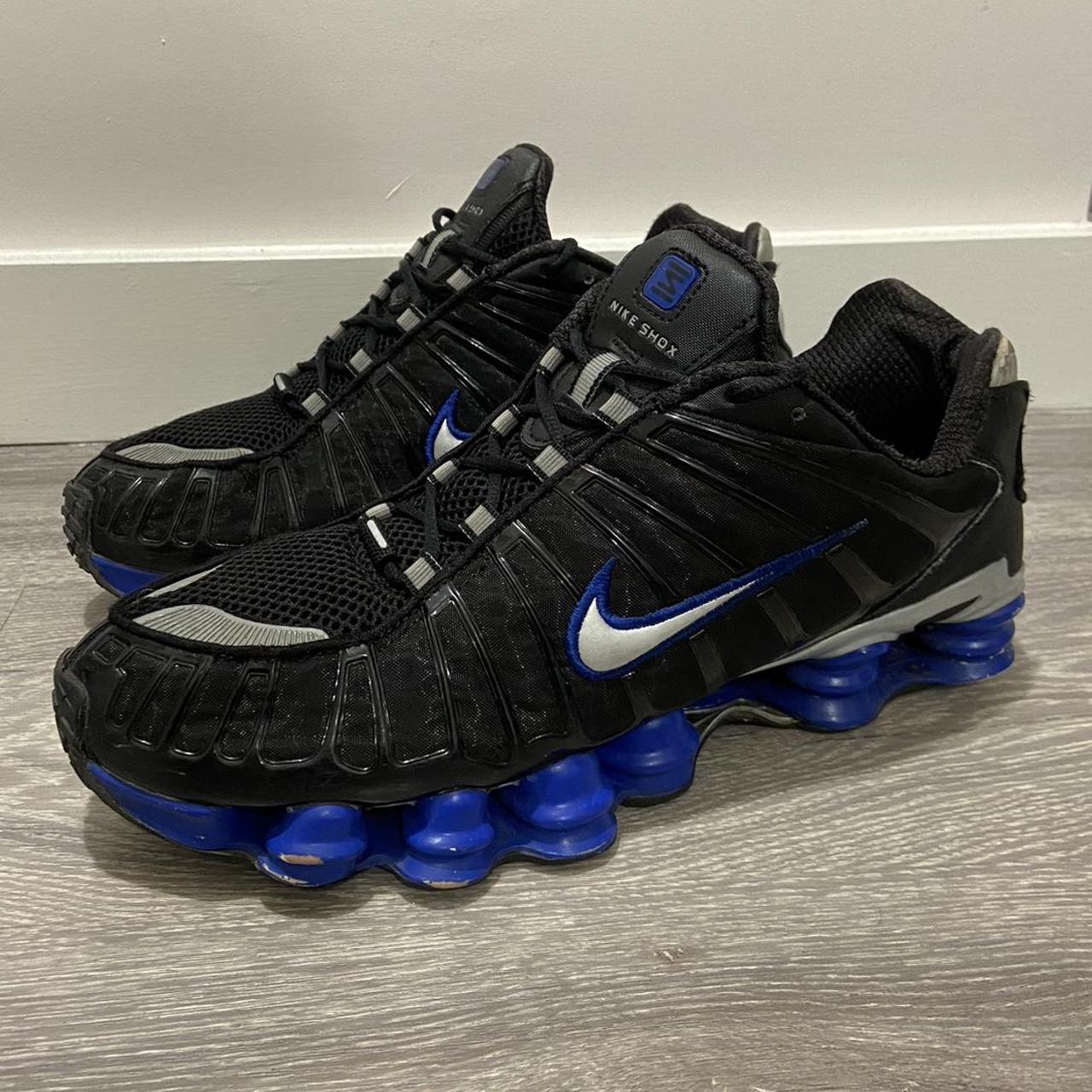 nike shox tl blue and black