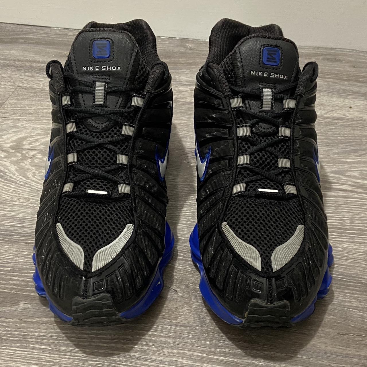 nike shox tl black and blue
