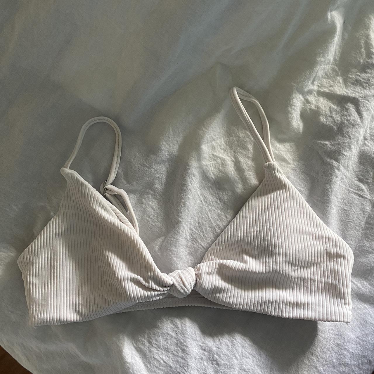 Cotton on body white front tie bikini top Size AU 6... - Depop