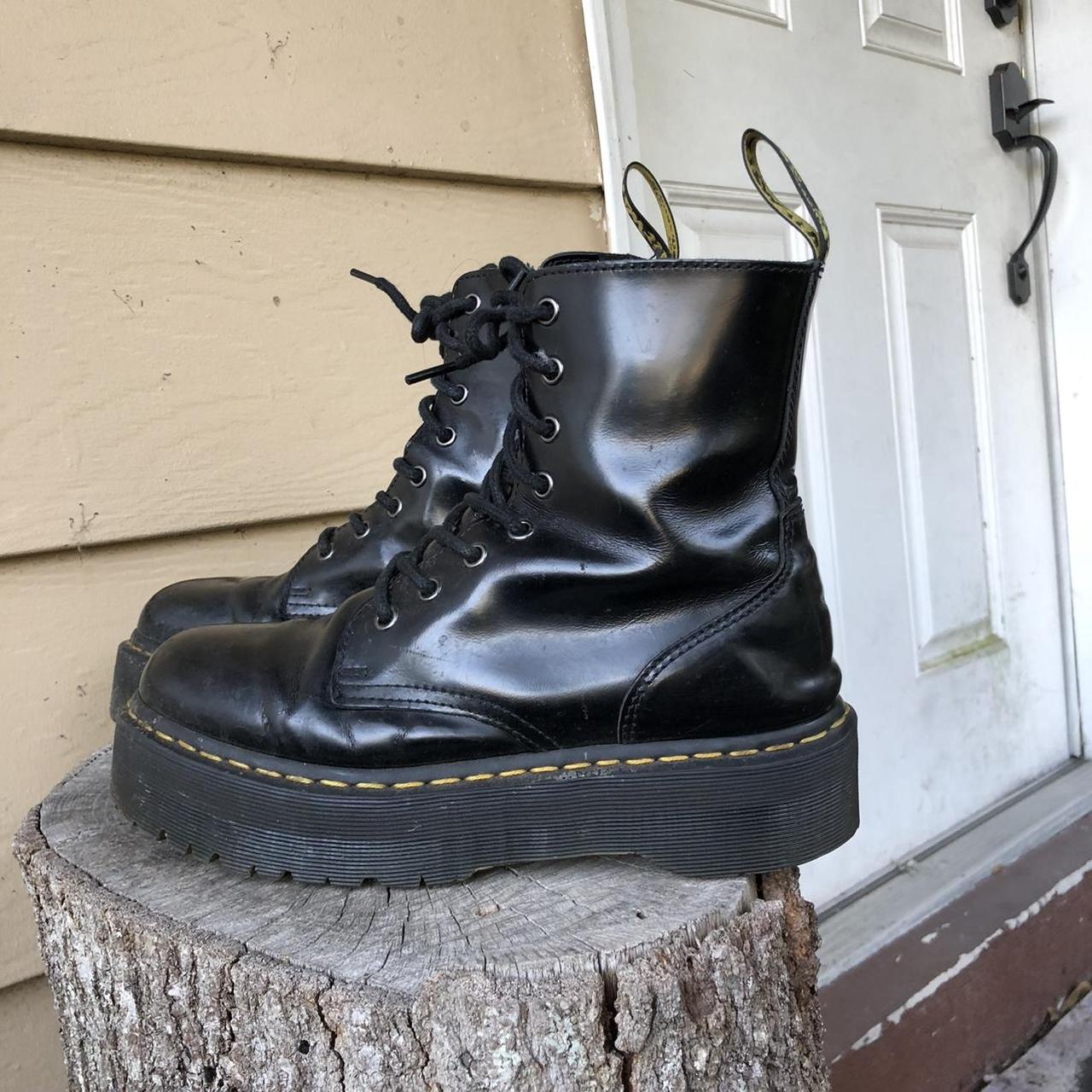 Black Jadon dr. / Doc Martens platform boots. Size... - Depop