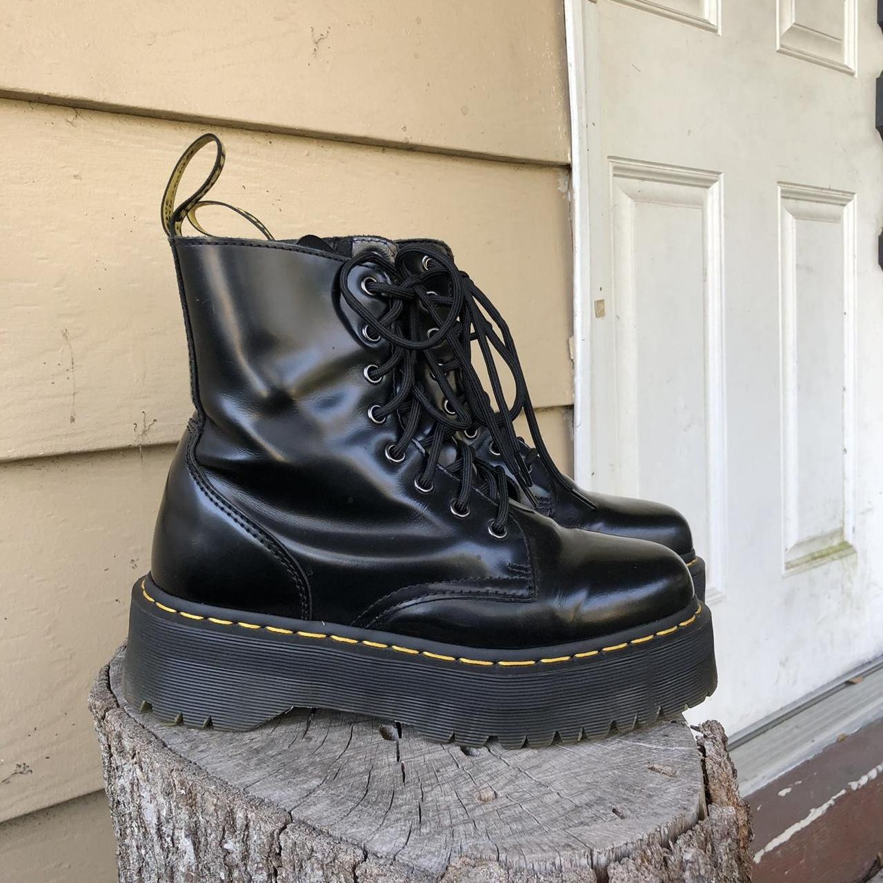 Black Jadon dr. / Doc Martens platform boots. Size... - Depop