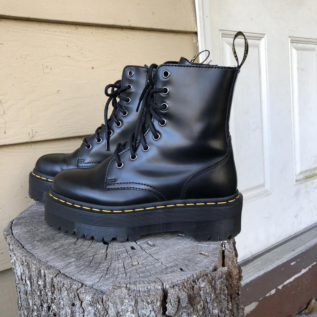 Black Jadon dr. / Doc Martens platform boots. Size... - Depop