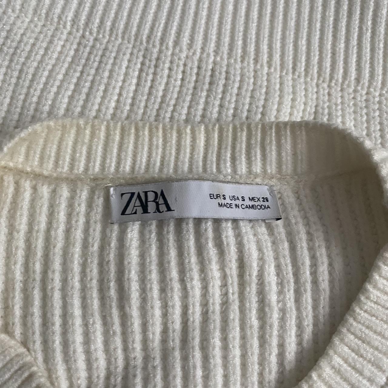 Zara co ord set, white top jumper and skirt to... - Depop