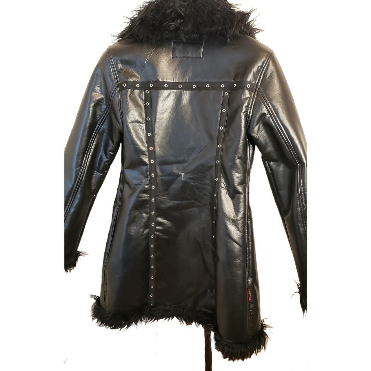 MINT Tripp NYC Black and Red Fur Coat Size Small. | Depop
