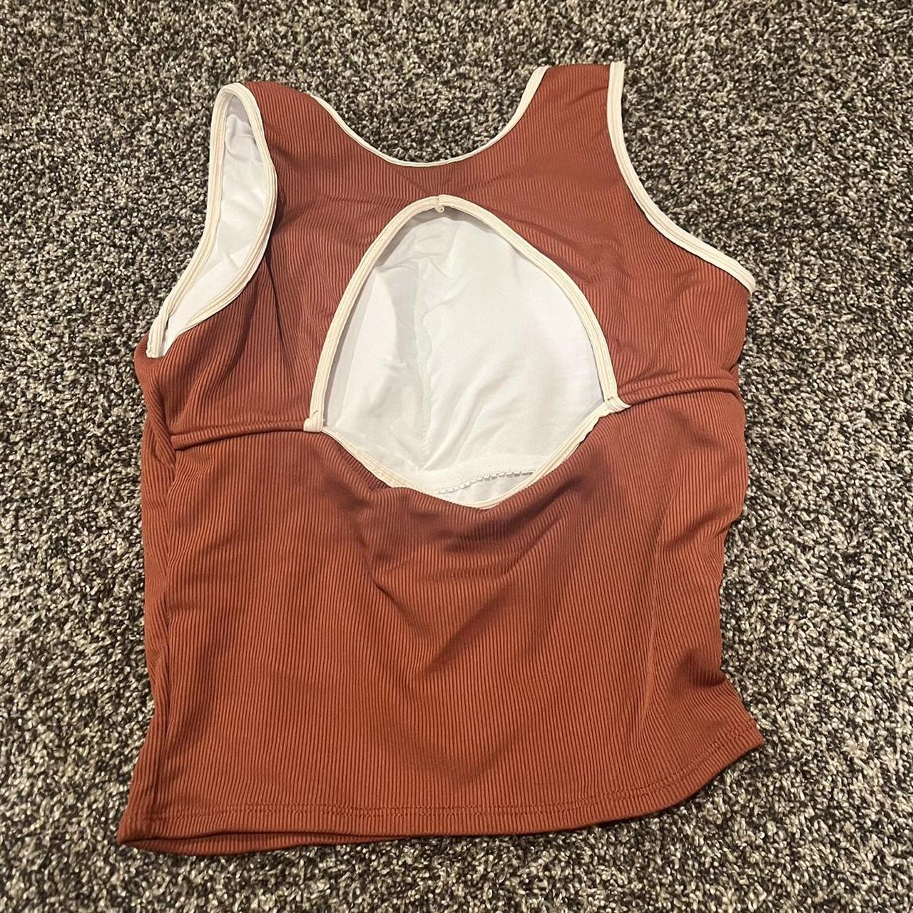 teenkini Small orange/burgundy swim top teenkini. Nice, thick... | Depop