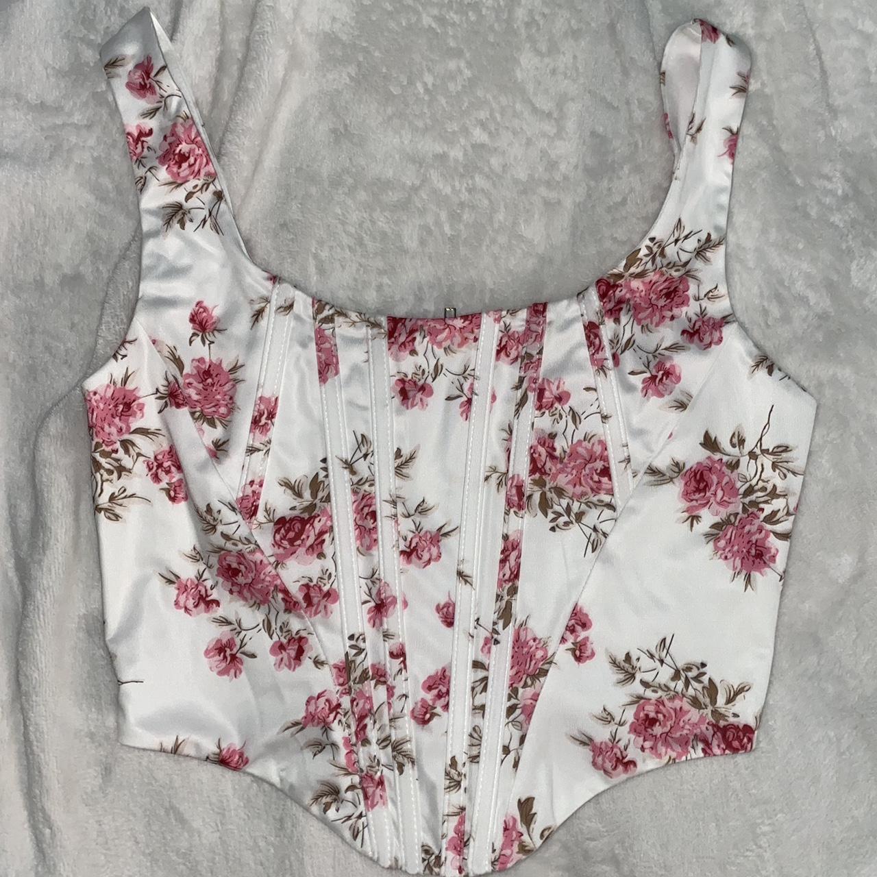 SHEIN Floral Corset Never Worn! It was a little to... - Depop