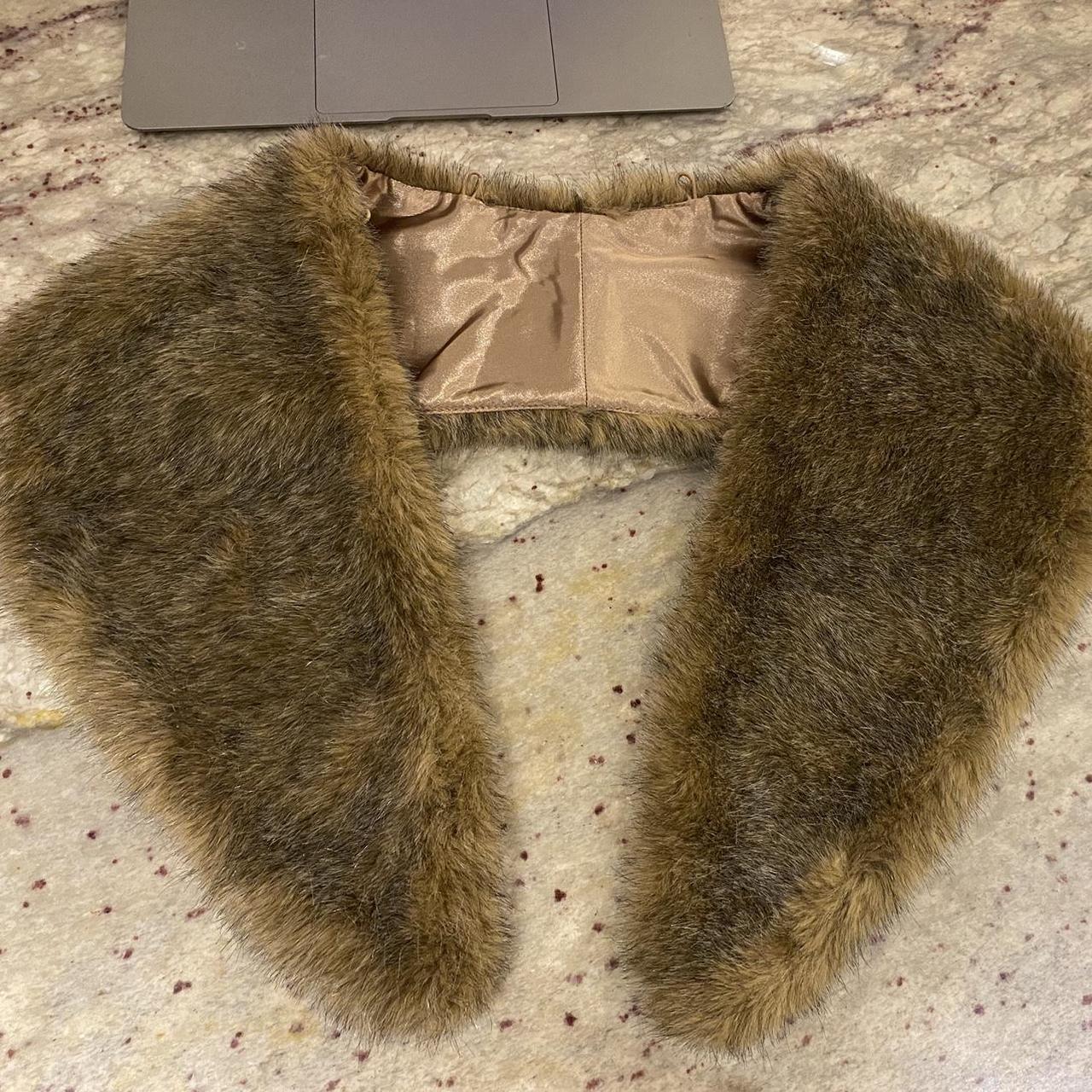 Vintage fur and satin shawl. Perfect condition, one... - Depop