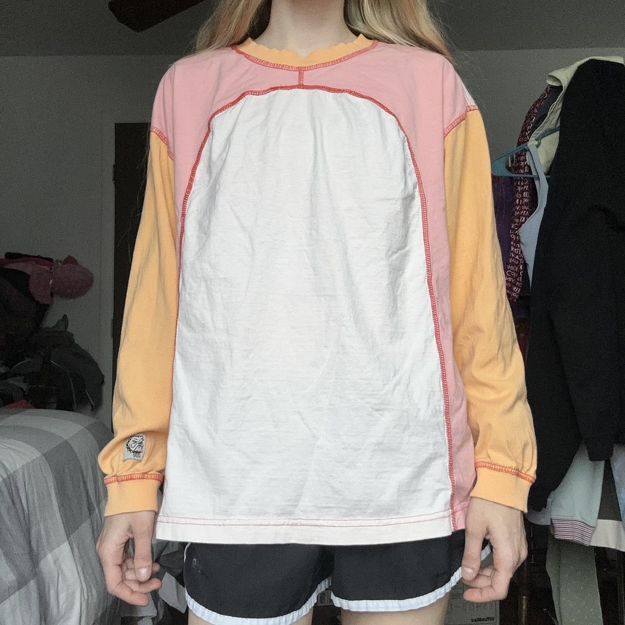 BDG Men's Pink and Orange Shirt Depop