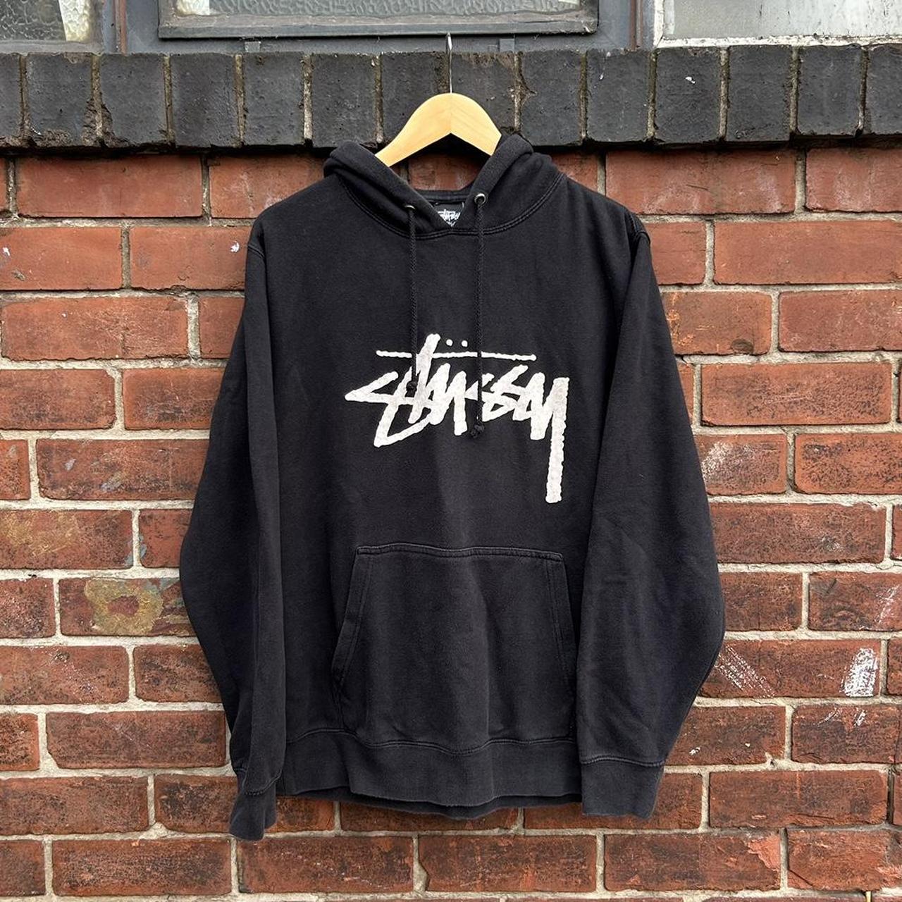 Vintage Stussy Hoodie Black Good condition in... - Depop