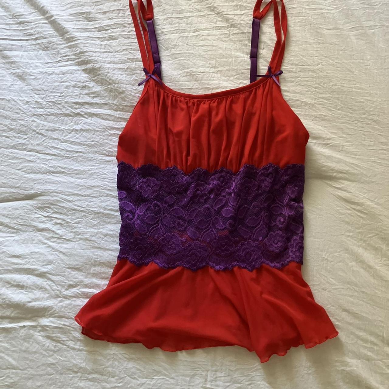 Women's Red and Purple Blouse | Depop