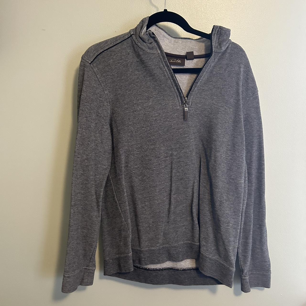 Men’s small Tasso Elba grey quarter zip - Depop