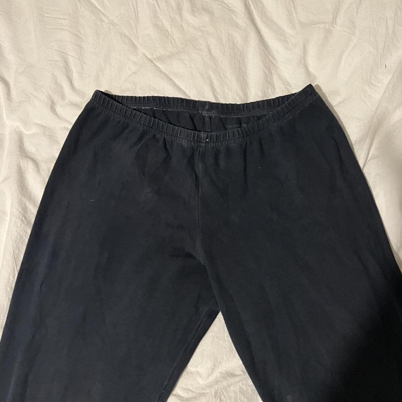 REAL brandy melville flare leggings navy blue high... - Depop