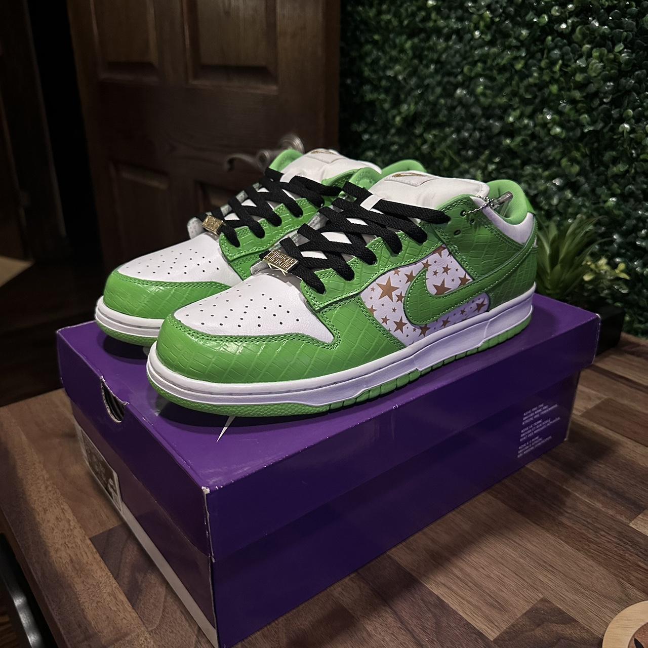 Supreme Men's Green and White Trainers | Depop