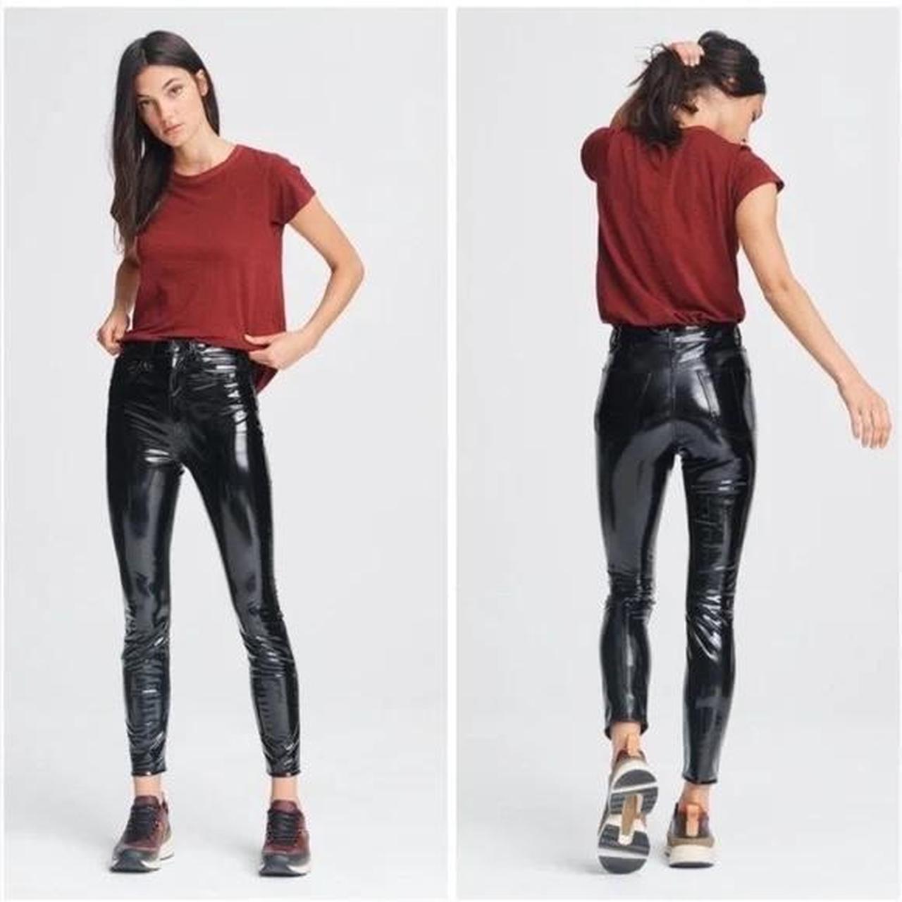 High rise vinyl pants hotsell