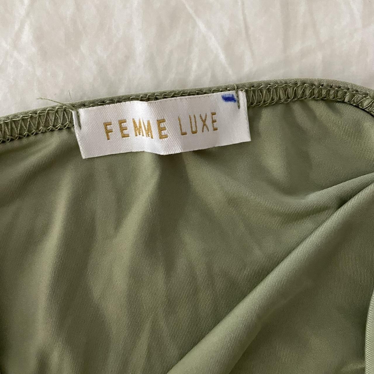 Femme Luxe Women's Green and Khaki Dress (2)